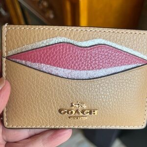 Coach Slim Credit Card Holder Lip Design NWT